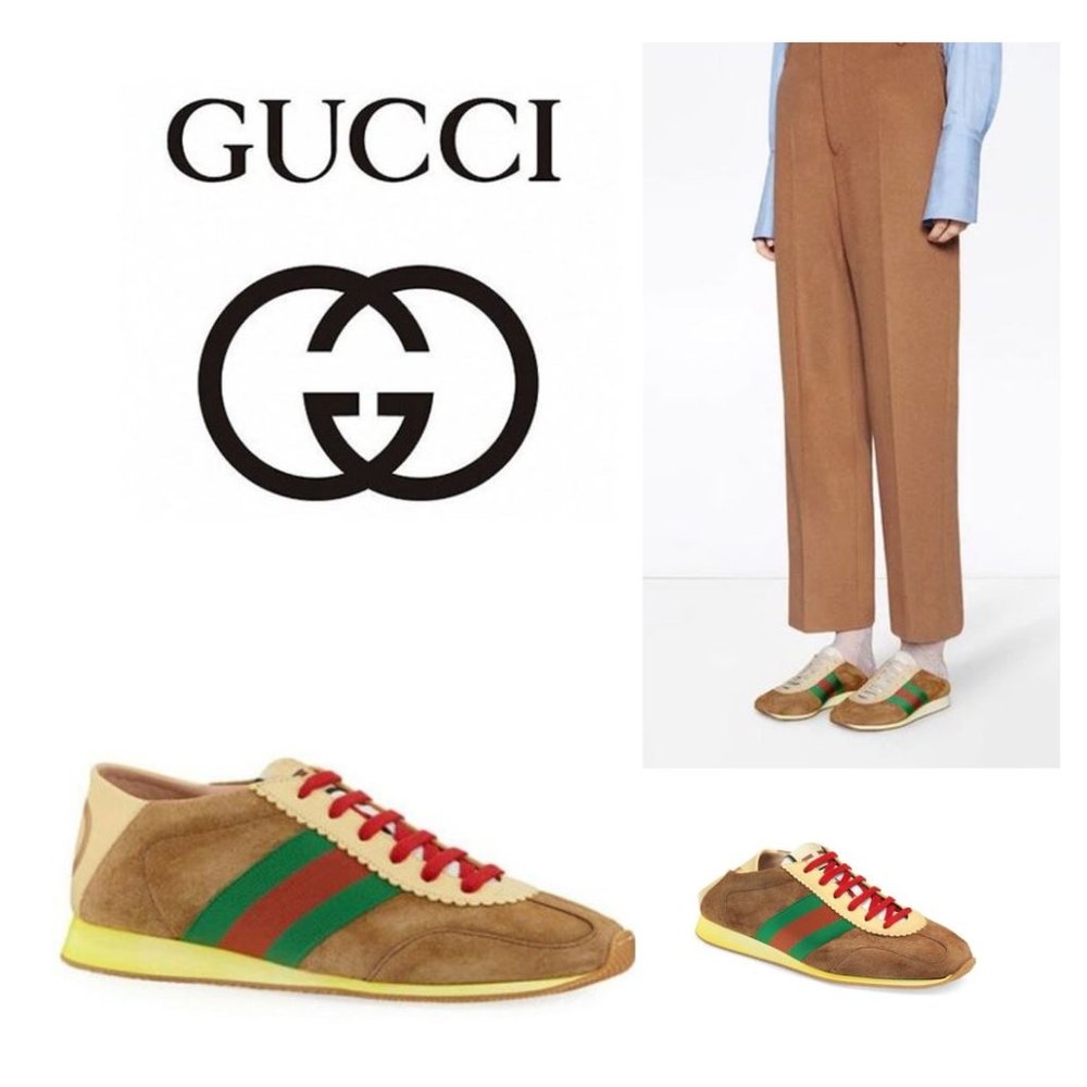 Gucci Brown and Green Sneakers